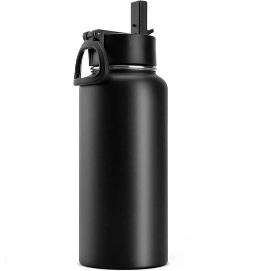 Water Bottle with Straw and Chug Lid Vacuum Insulated Stainless Steel