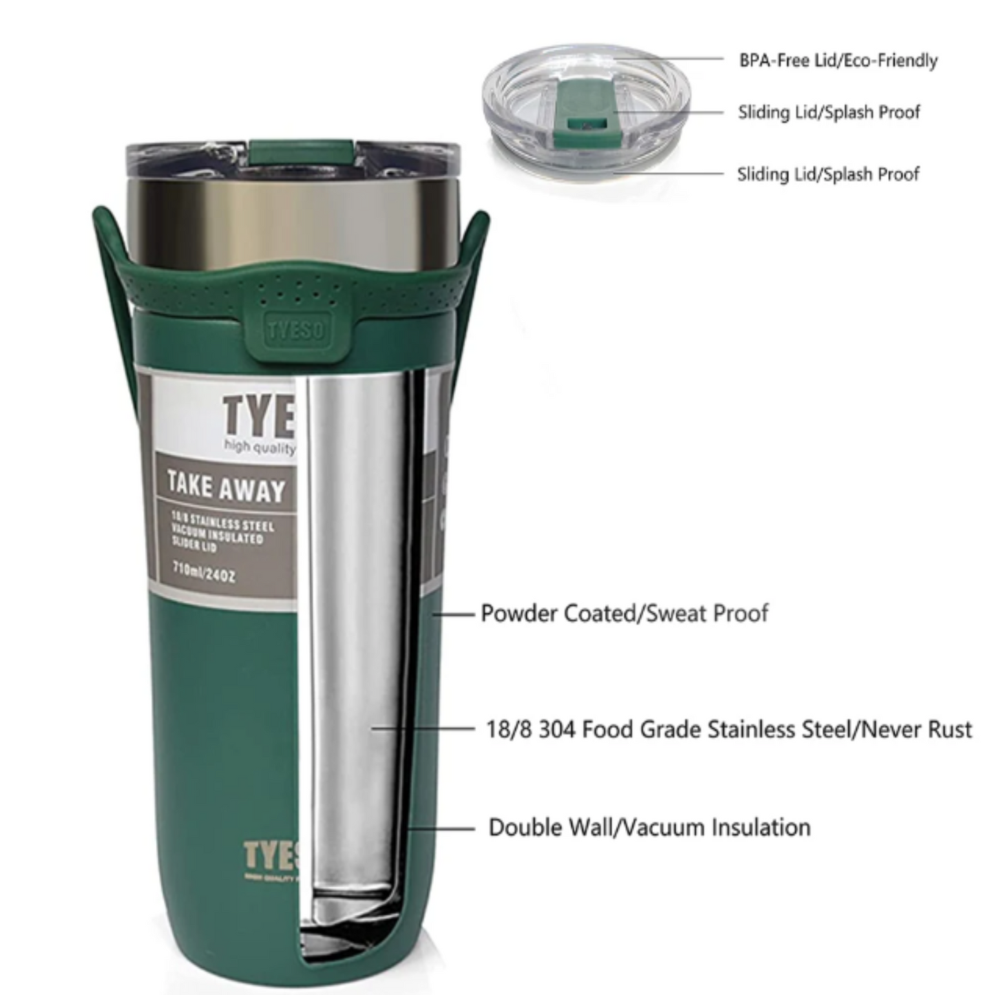 Stainless Steel Tumbler With Silicon Handle